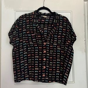 Anthropologie Danielle Kroll Sunglass Silk Top